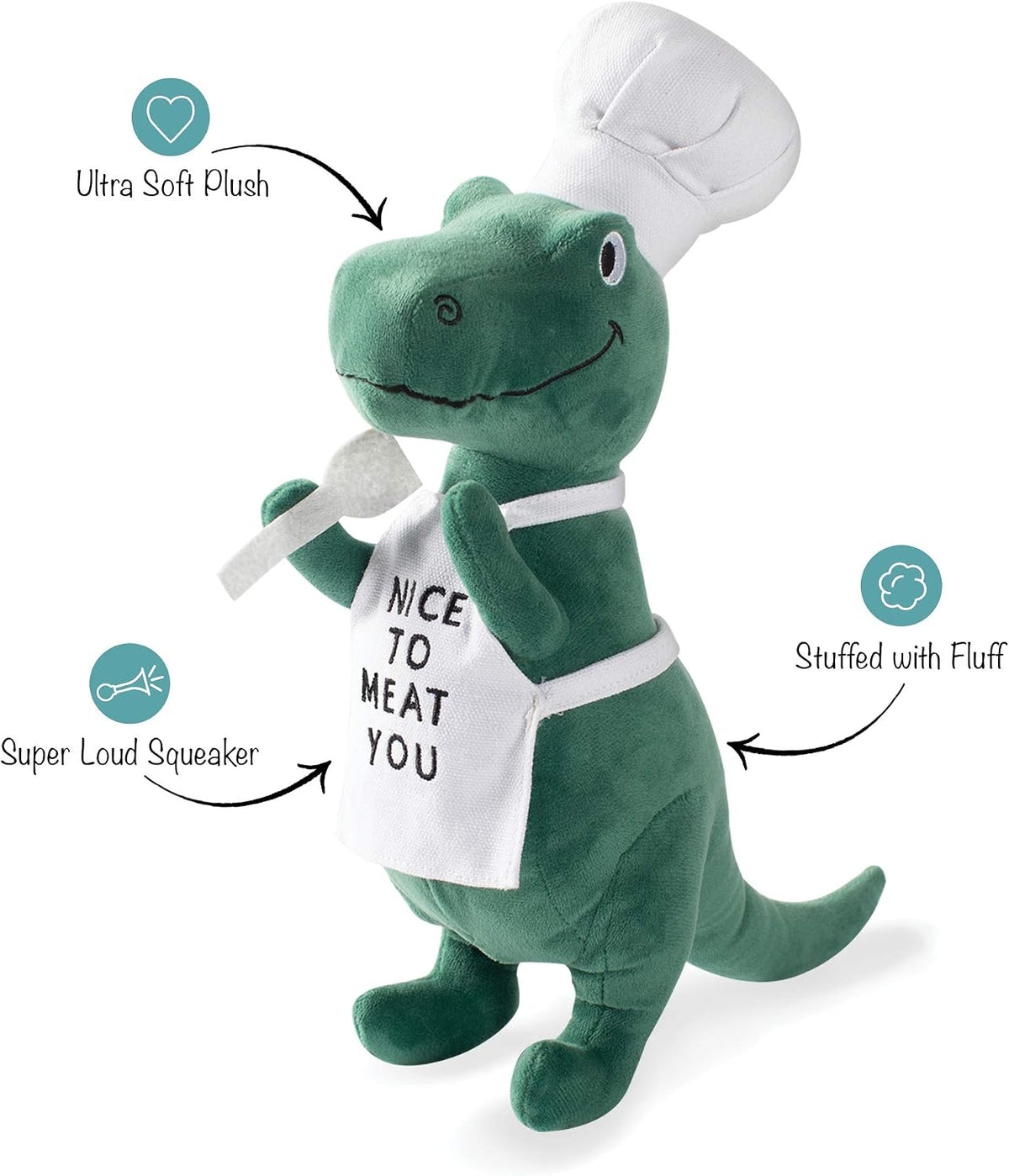 Fringe Studio Dog Plush Pet Toy with Squeaker - King of The Grill - image 2