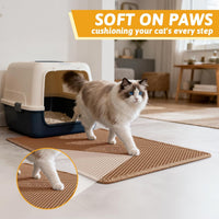 Pieviev Cat Litter Mat, Double-Layer Waterproof Litter Trap - Brown / 30x24 Inch - image 4