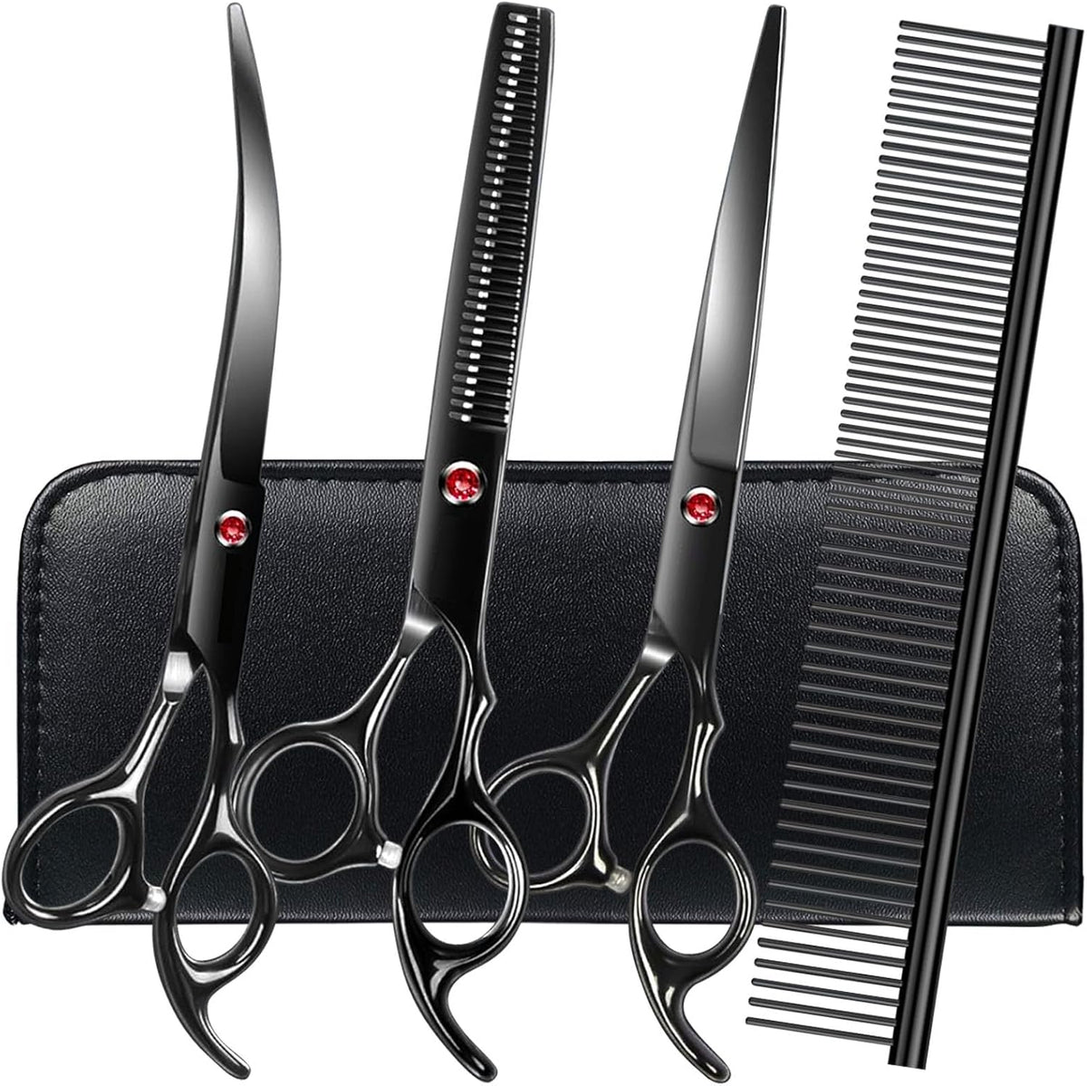 Dog Grooming Scissors Kit - Black / 4