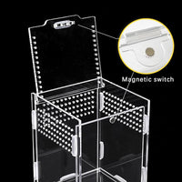 Micro Habitat Terrarium Enclosure Kit（4pc Set）,Jumping Spider Enclosure,Spider Enclosure,Tarantula Enclosure, Acrylic Reptile Enclosure(8 * 4.7 * 4.7 Inches)