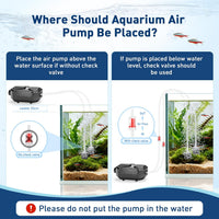 hygger Aquarium Air Pump, Ultra Quiet Oxygen Aerator with Air Stone Airline Tubing Check Valve - Medium - image 4