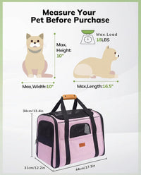 Morpilot Cat Carrier Soft for Large Medium Cats and Puppy up to – Essentials for Dogs - Pink / 17.3"L x 12.2"W x 13.4"H - image 4