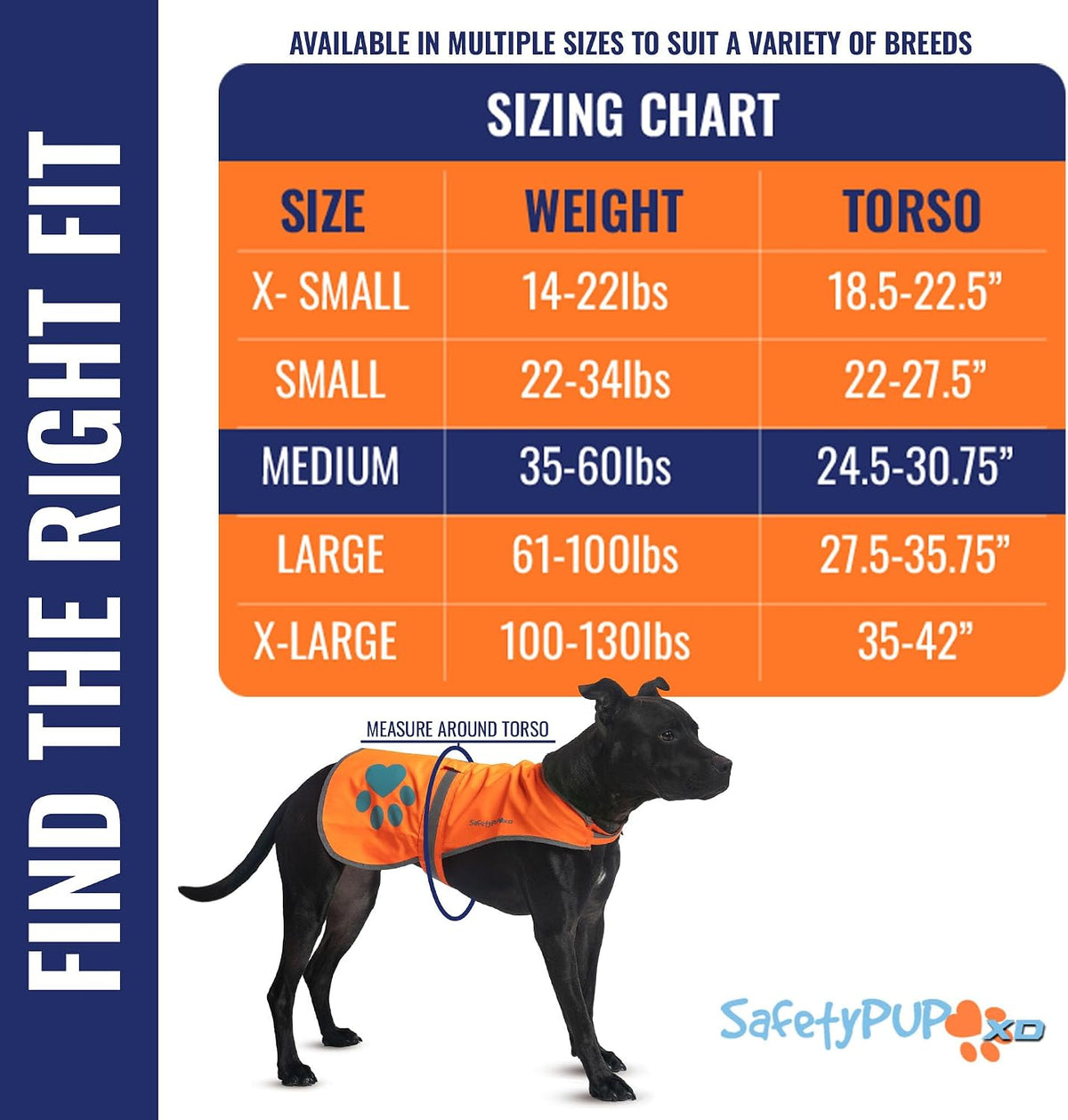 Blaze Orange Dog Vest. Reflective High Visibility in Hunting & Wooded - Orange / Medium - image 2