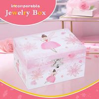 Girl's Gift Music Box with Spinning Ballerina - Pink flower fairy design - image 4