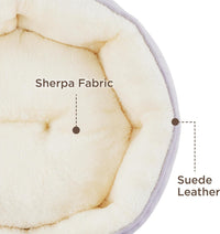 Bedsure Small Dog Bed Washable, Round Cat Beds for Indoor Cats - 25"L x 21"W x 8"Th / Azure Lilac - image 3