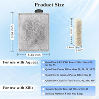 8 Pack Large Aquarium Fish Tank Filter Cartridges with Filter Pad, Compatible with Aqueon QuietFlow Filter LED PRO Size 20,30,50,75/Power Filter Size 20,30,50,55/75, E Internal Size 40 Canister Filter