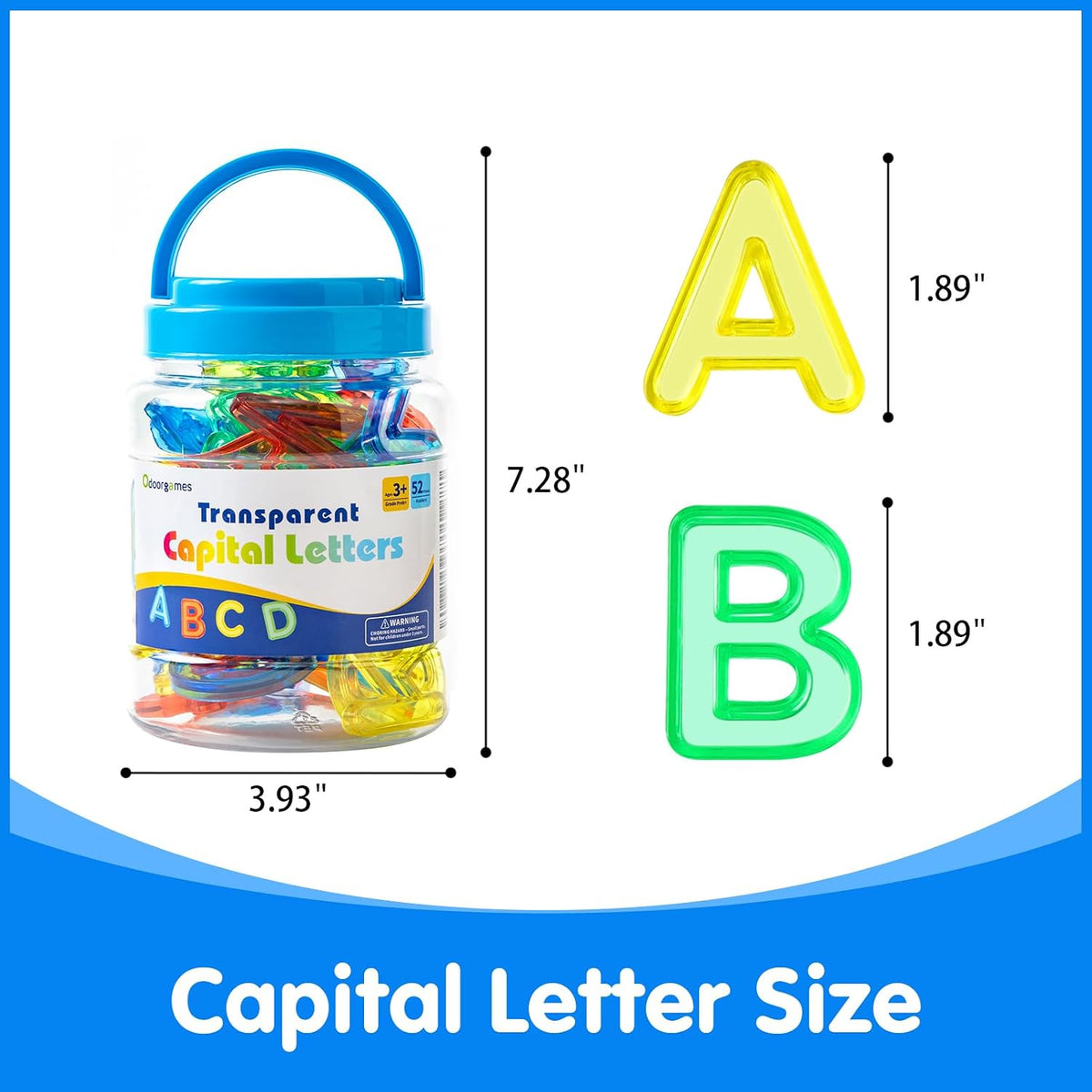 66 Pcs Translucent Letters and Numbers, Light Table Toys - Capital Letters - image 3