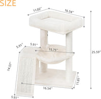 YOUPET Cat Tree with Cat Scratching Post for Indoor Cats - Beige / 25.59" - image 2