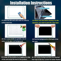 XCNO Black Aquarium Background Fish Tank Film, Static Cling - 31.5" x 15.7" In - image 4