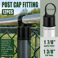 Therwen 12 pack aluminum chain link fence ring caps for 2-3/8 inch posts - view 28
