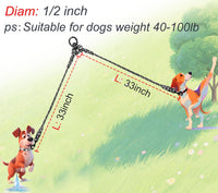 Double Dog Leash Coupler Heavy Duty Extension Rope for Two Large Dog – Essentials for Dogs - Large (1/2"D x 33"L) / Black - image 2