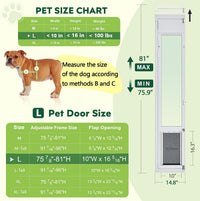 Large Dog Door for Sliding Glass Door - 81" Sliding Door / Large - 3 Flap - image 2