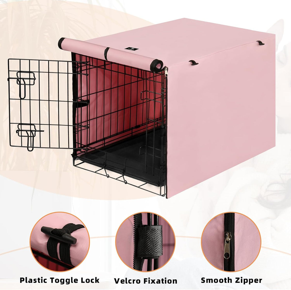 X-ZONE PET Dog Crate Cover Waterproof Kennel Cover - 24.0"L x 18.0"W x 20.0"H / Pink - image 4