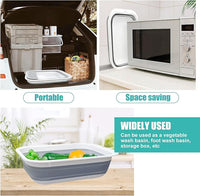 Cat Litter Box for Travel, 18"×14" Grey Small Litter Box for Open Foldable Waterproof Litter Pan,Kitty Litter Box Easy to Clean and Assemble, Portable Litter Box with Scoop
