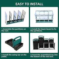 Chicken Nesting Box, 10 Hole 2 Layer Hen Nest Boxes, Roll Away Eggs Laying Boxes,Cleanable Pull Out Hen Roosting Boxes
