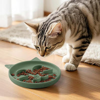 Coomazy Silicone Slow Feeder Dog Cat Bowls, Interactive Puzzle Toy for Pets Dry/Wet Food Training, Keeps Dogs Cats Busy, Prevents Puppy Kitty Overeating (Green, 0.8 Cup)