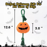 Halloween Fall Pumpkin Squeaky Tug Rope Dog Toys for Small & Medium - Halloween Jack-o-lantern Pumpkin - image 4
