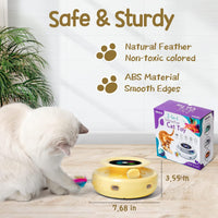 ORSDA 2in1 Interactive Toys for Indoor Cats, Timer Auto On/Off - Butter Yellow - image 3