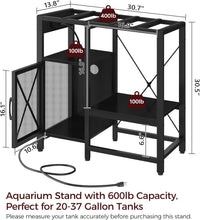 MAHANCRIS 40-50 Gallon Fish Tank Stand with Power Outlet and Storage – Essentials for Fish - Black / 20-37 Gallon - image 2