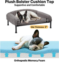 Veehoo Elevated Dog Bed with Bolster Cushion - Grey / 30.0"L x 20.0"W x 8.3"Th - image 3