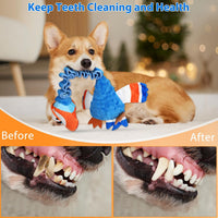 Squeaky Dog Toys for Large Dogs, Tough Tug of War Puppy Toy - Blue / Toucan - image 4