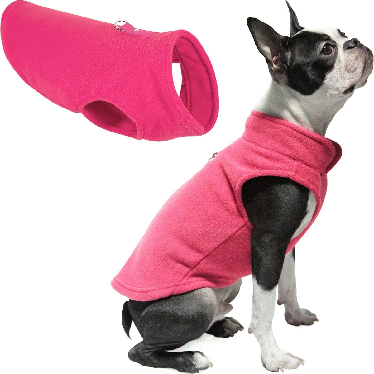 Gooby Fleece Vest Dog Sweater - Pink / Medium (Around 11-lb)