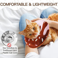 Cat Cone Collar Soft, Cute Cat Donut Collar After Surgery, Adjustable Kitten Recovery Cones to Stop Licking, Lightweight Neck Elizabethan Collars for Cats Kittens (Chocolate, Large)