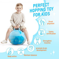 U&C Planet Hopper Ball, 18In Bouncy Ball with Handle for Kids Ages 3-6 – Fun for Kids & Family - 5-9 Years / Blue Clouds - image 3