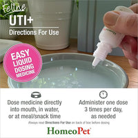 HomeoPet Feline UTI Plus, Safe and Natural Urinary Tract Medicine for Cats, Feline Urinary Tract Support, 15 Milliliters - Pack of 2