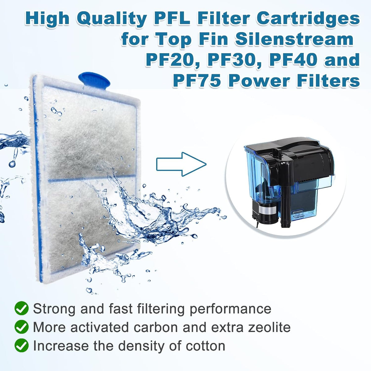 driamor 24 Pack PF-L Fish Tank Filter Cartridges Compatible with PF20 - 24 Pack - image 2