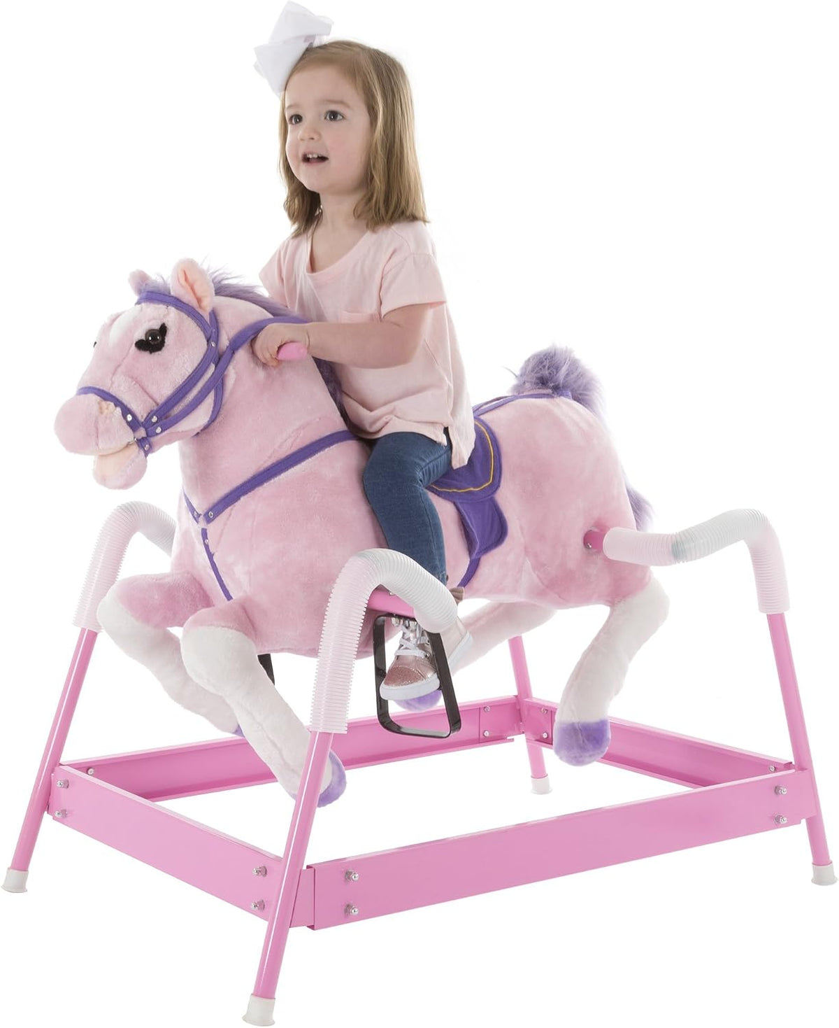 Happy Trails Spring Rocking Horse, 29” x 11” x 25” - Pink - image 4