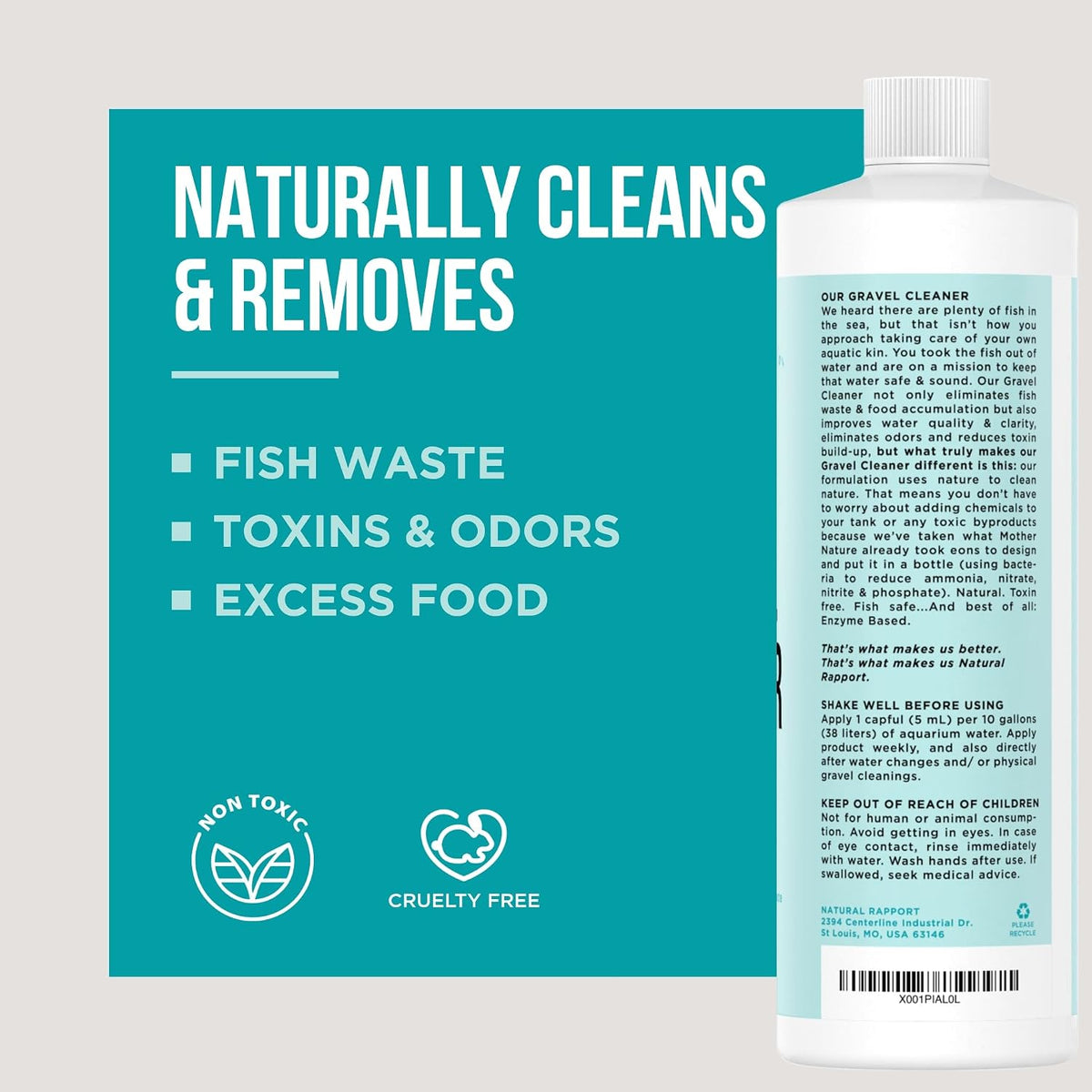 Natural Rapport Aquarium Gravel Cleaner, No-Vacuum Waste Reducer - 16 Fl Oz (Pack of 1) - image 2