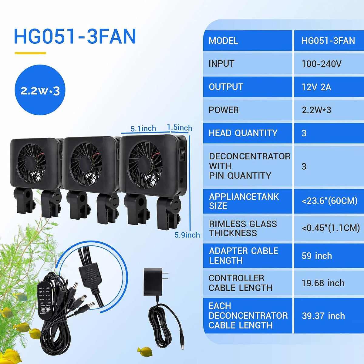 hygger Aquarium Chillers Fan - 3-Fan Head - image 4