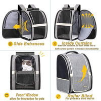 Texsens Innovative Traveler Bubble Backpack Pet Carriers for Cats - Upgraded-Black - image 3