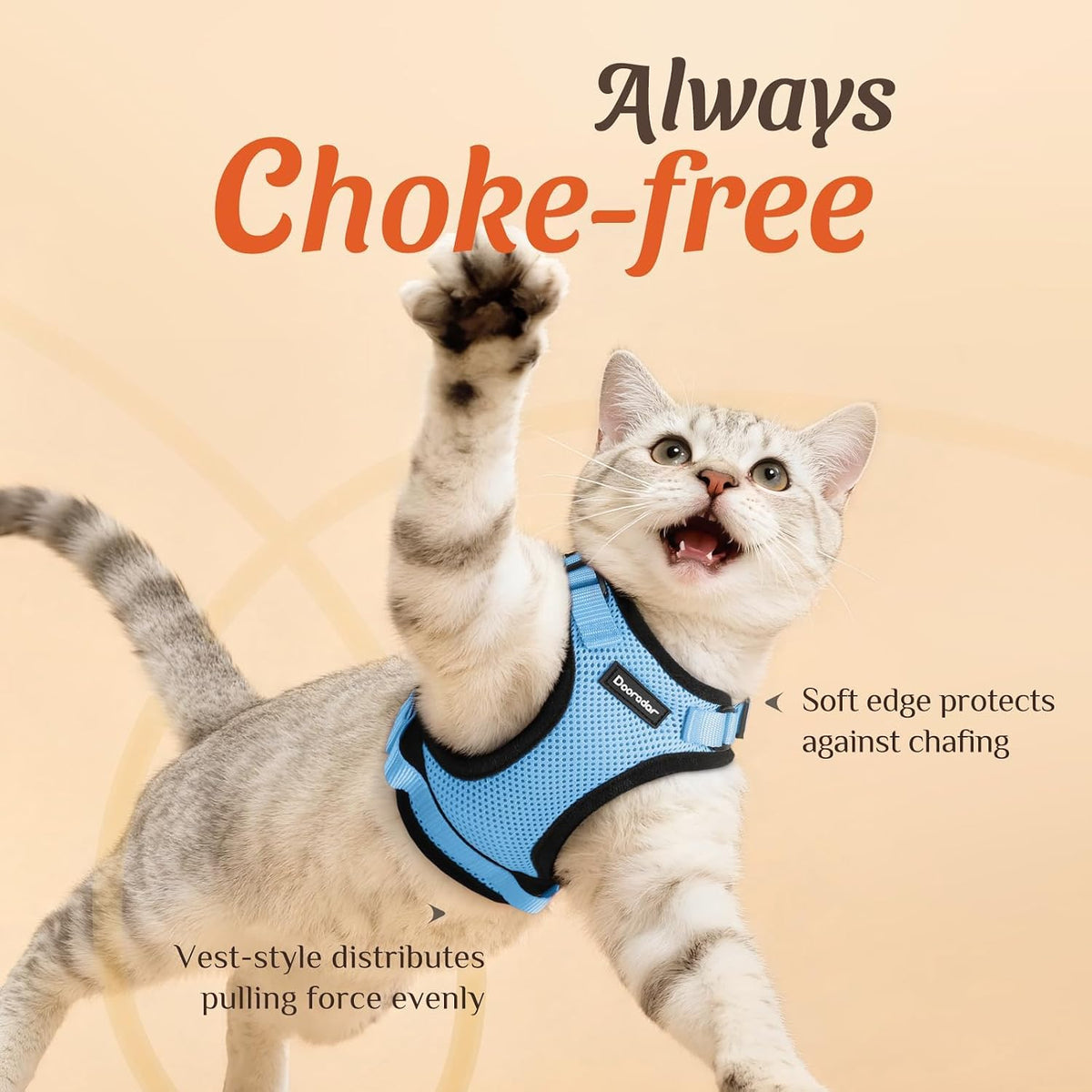 Cat Harness and Leash Set, Adjustable and Escape Proof - Light Blue / Xxs - image 2