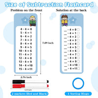 Anemeeoke 1-12 multiplication flash cards with dry erase markers and binder ring - view 23
