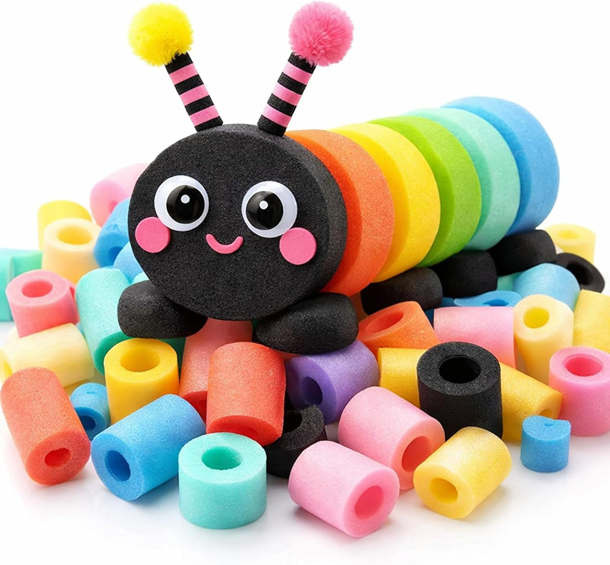 Frienda pool noodle bits, 50 colorful foam noodle pieces in assorted sizes