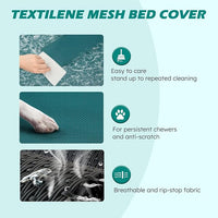 Heeyoo Elevated Dog Bed, Cooling Raised Pet Cot with Chew Proof Washable Breathable Mesh and Metal Frame, Portable Dog Cot Bed with No-Slip Feet for Outdoor or Indoor Use