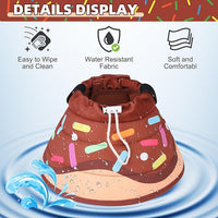 KOOLTAIL Cat Cone Collar Soft, Adjustable Cat Cones to Stop Licking, Foldable Donut Water Resistant Pet Recovery Neck E Collars After Surgery, Kitten Elizabethan Collar for Small to Large Cats,Brown S