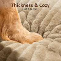 FURTIME Dog Beds Large Sized Dog, Washable Dog Bed for Crate - Beige / XL(44"x31"x4") - image 2