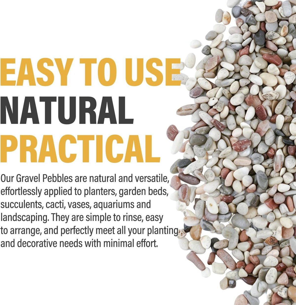 CJGQ 2.4lb Aquarium Gravel for Plants - AK Stones / 18 lb (1/5 in) - image 2