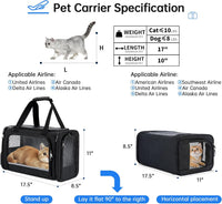 Cat Carrier Pet Travel Carrier by Airplane Approved Under seat - Black - image 4