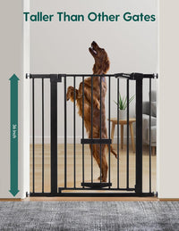 Babelio 36" Tall Pet Gate with Cat Door, CatPrivilege II, 29-40" - Black / 29-40" Wide, 36" Tall - image 3