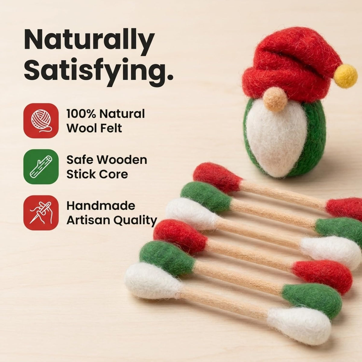 Glaciart One XXL Swabs Cat Toys with Catnip, 2 Pk - Christmas Swabs / Regular - image 2