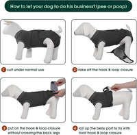 Kuoser Dog Surgery Suit Female Spay, Dog Recovery Suit Male Neuter, Puppy Clothes Onesie for Surgery Anti Licking Abdominal Wounds Pet Surgical Recovery Bodysuit Shirt, Substitute E-Collar & Cone