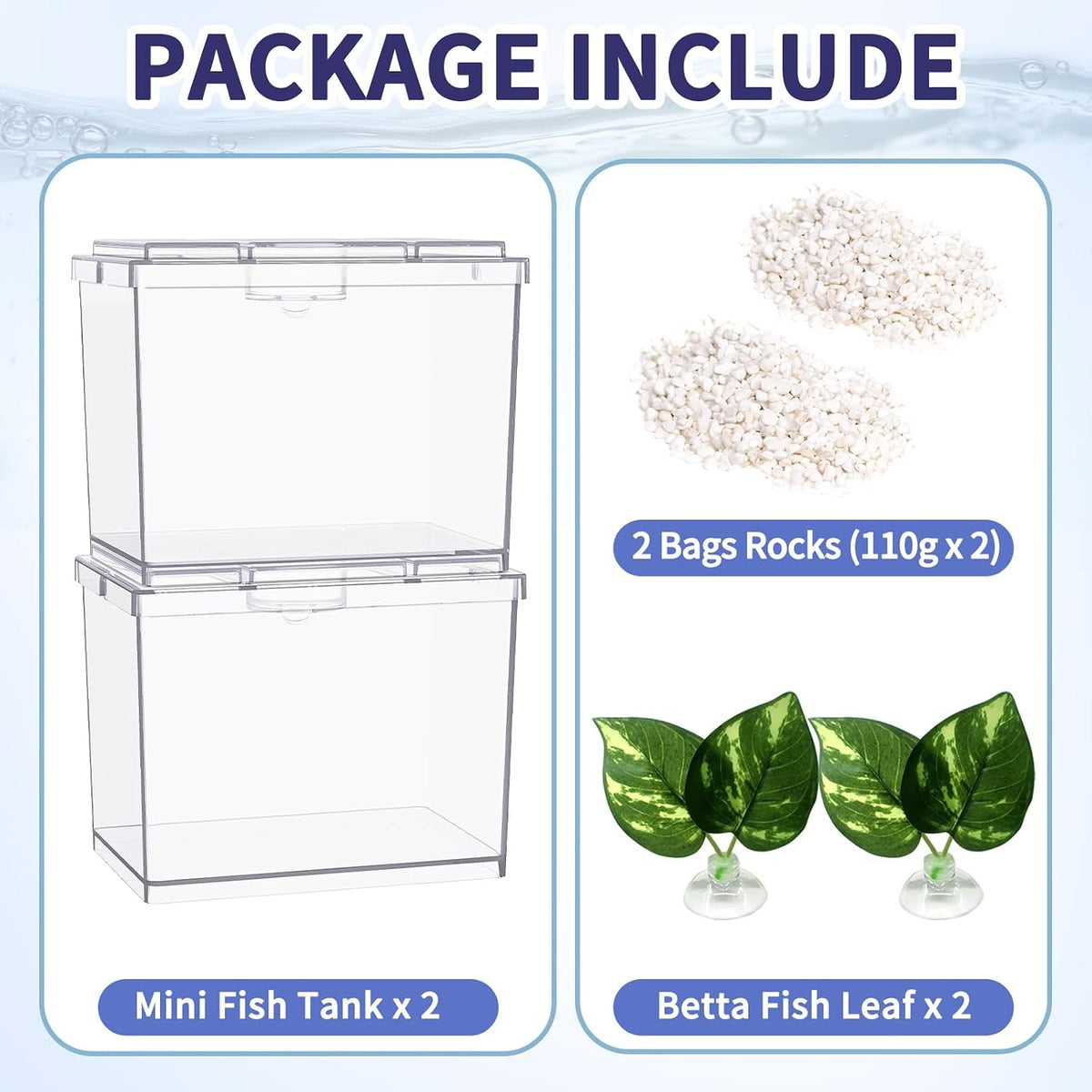 MoonOrange Mini Betta Fish Tank Kit with LED Light Base - Mini Tank 01 X2 - image 3