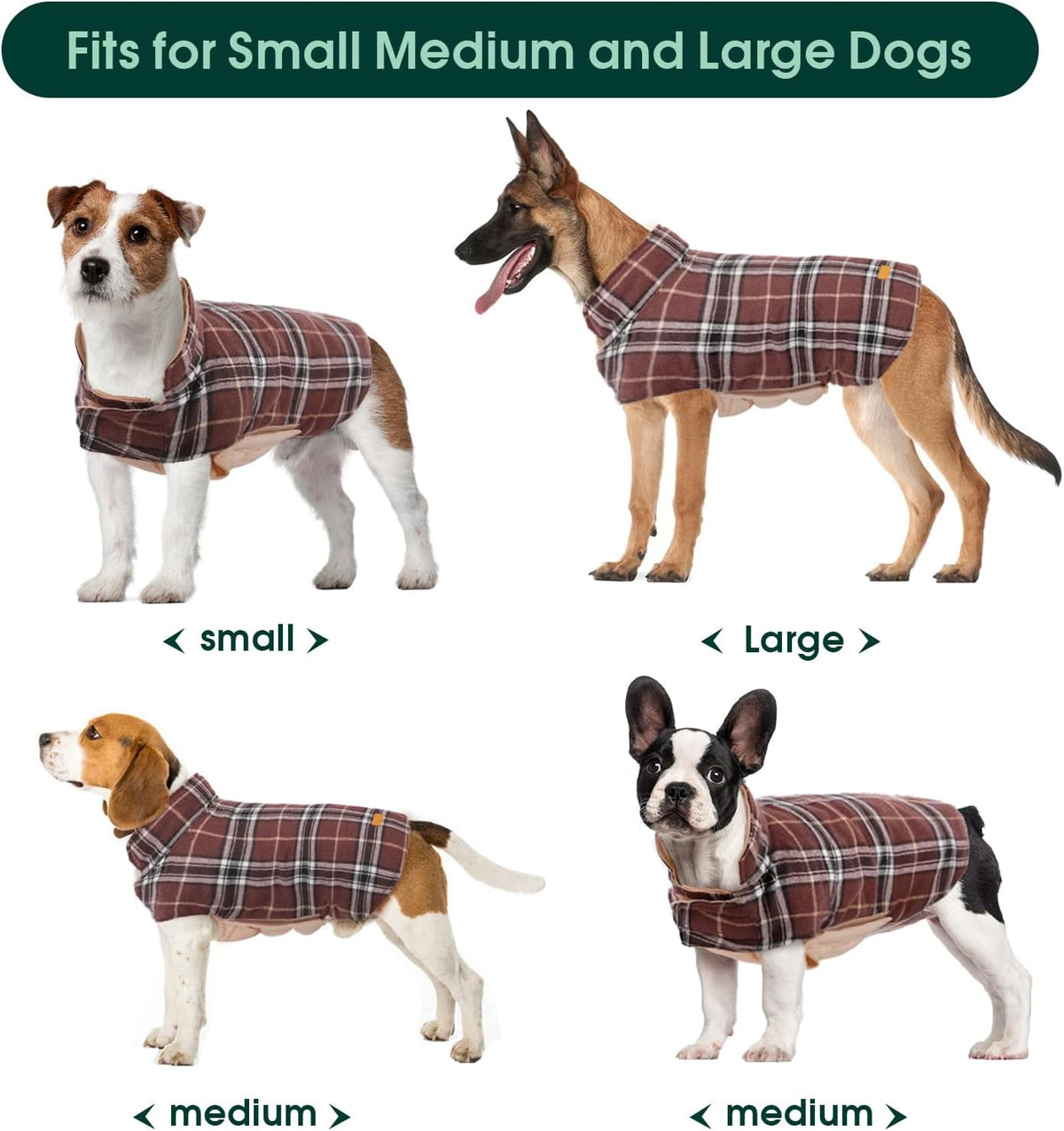 Kuoser Waterproof Dog Coat - Brown / Small (Pack of 1) - image 2