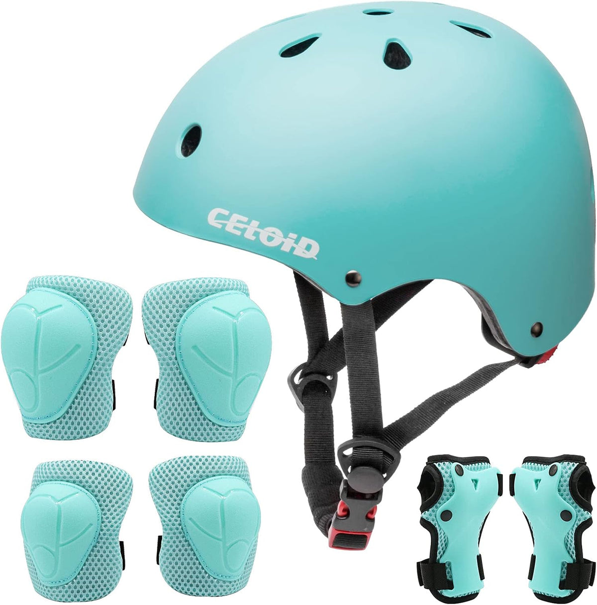Kids Bike Skateboard Helmet Pad Set - S(18"-20.5"/ 2 -7years) / Light-blue