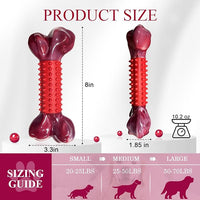 Apasiri Tough Dog Toys for Aggressive Chewers Large Breed, 2-Pack Dogs Chew Toys for Large Medium Dogs, Nylon and Rubber Dog-Bones for Teething Chew, Beef Flavor, for Doggo 20-75 lbs