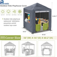 Hadisi black 600D waterproof outdoor kids playhouse cover with zippered front door - view 17